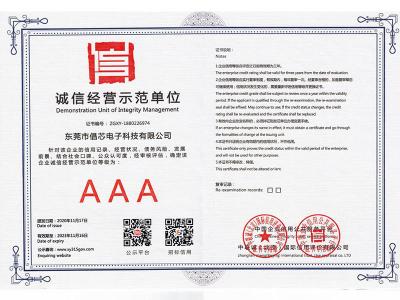 誠(chéng)信經(jīng)營(yíng)證書(shū)